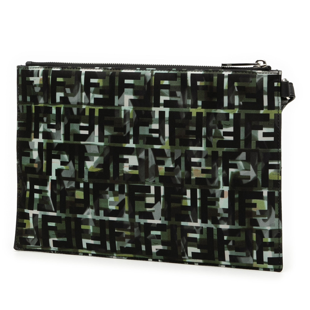 Pre-Loved Fendi FF 1974 Nylon Camouflage Clutch - Picture 2 of 7